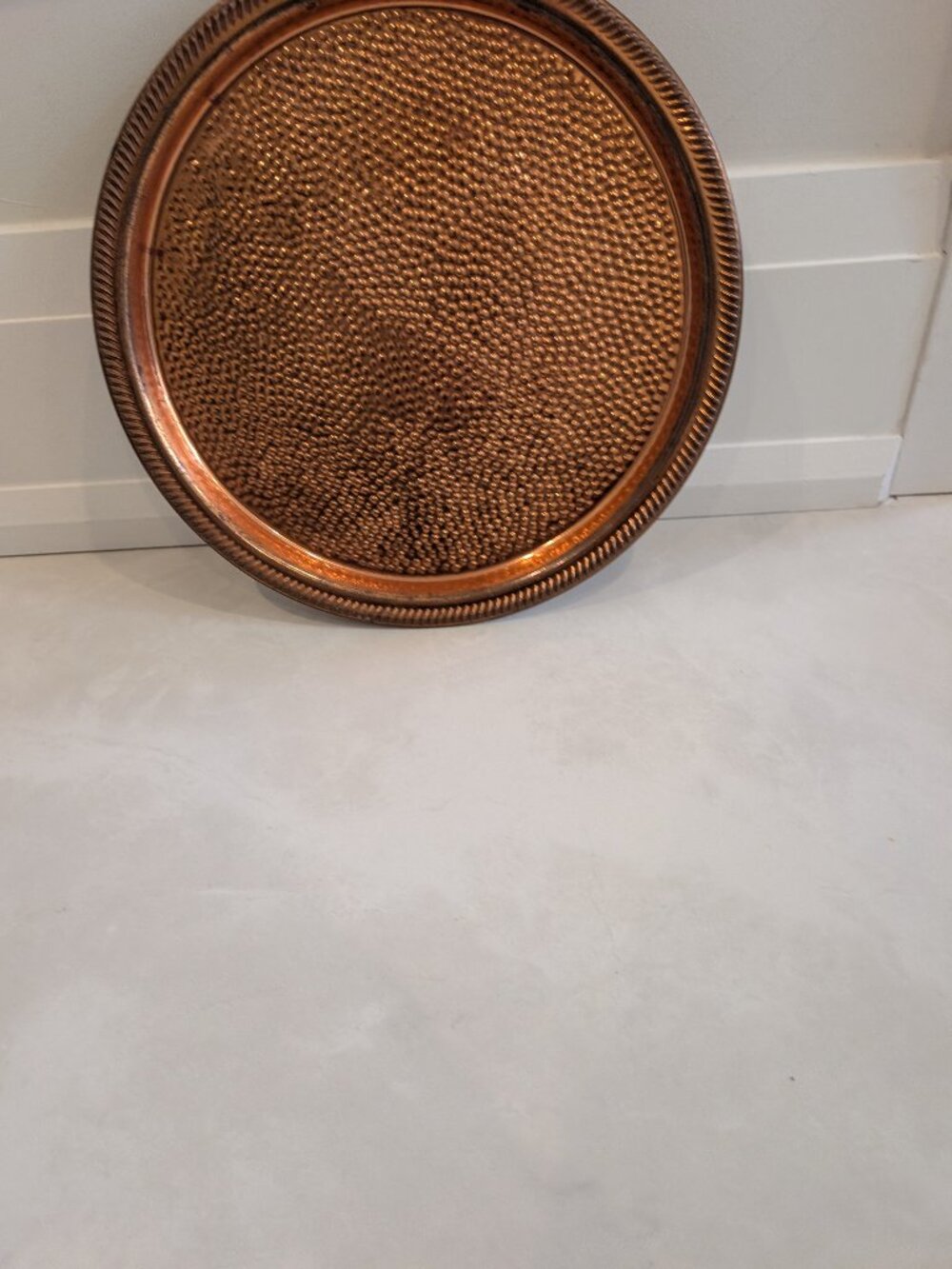 Vintage Coppercraft Guild Hammered Copper Round Serving Tray 12.25”